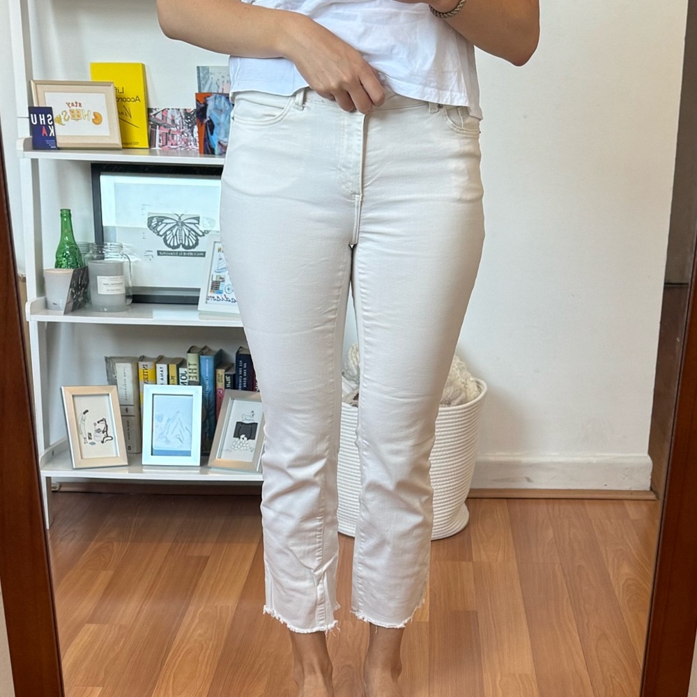 Vero Moda Cream Cropped Jeans